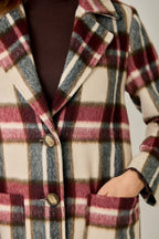 Missy Brushed Plaid Long Coat