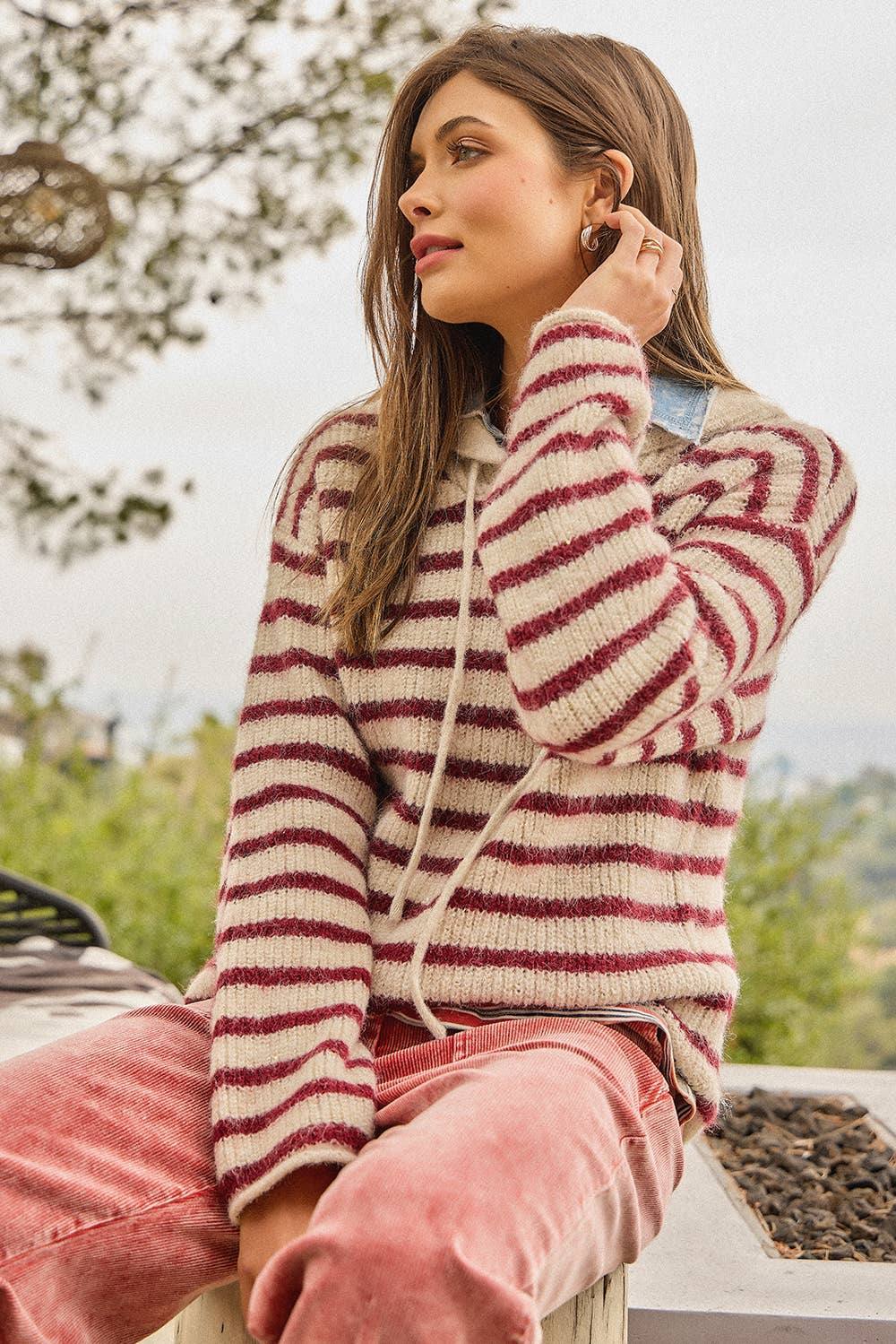 Hanna Striped Hoodie Sweater