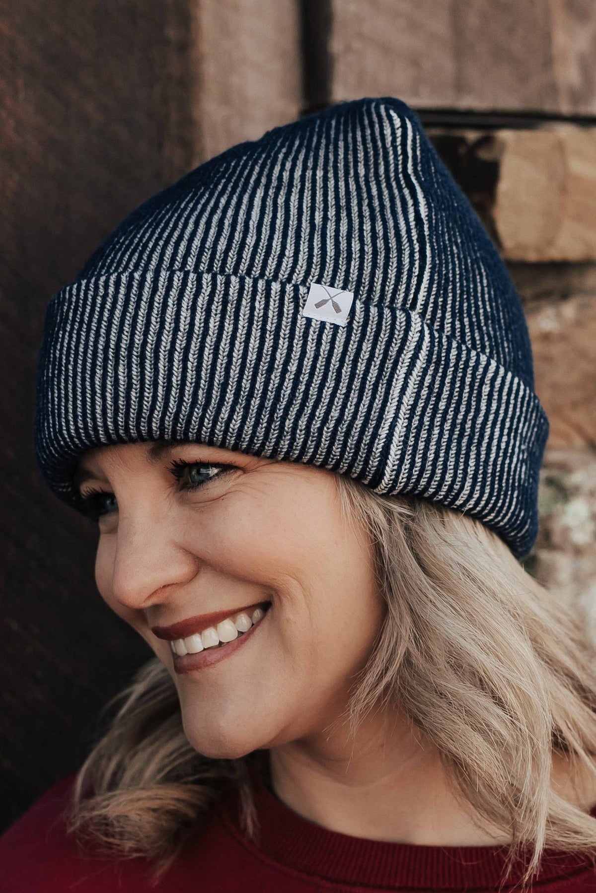 Knit Cuff Beanie in Navy