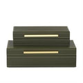 Green Vegan Leather Nesting Boxes