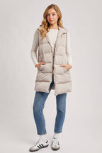 Natalie Hooded Zipper Puffer Vest