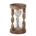 7" Spiral Wood & Glass Hourglass
