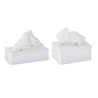Glossy White Resin Love Birds Lidded Box*