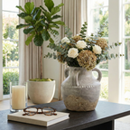 Ivory Ceramic Vase 10"