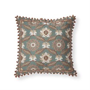 Handcrafted Embroidered Floral Pillow
