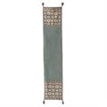 Handcrafted Teal & Pink Embroidered Floral Runner