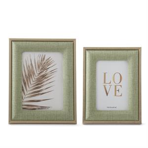 Light Green Woven Linen Photo Frames