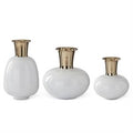 Brass & White Enamel Vases