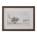 16" Brown Wood Framed Watercolor Landscape