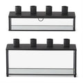Black Metal & Glass 4 Taper Candleholder