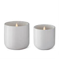 Flicker Flame LED Candle in White Ceramic Container
