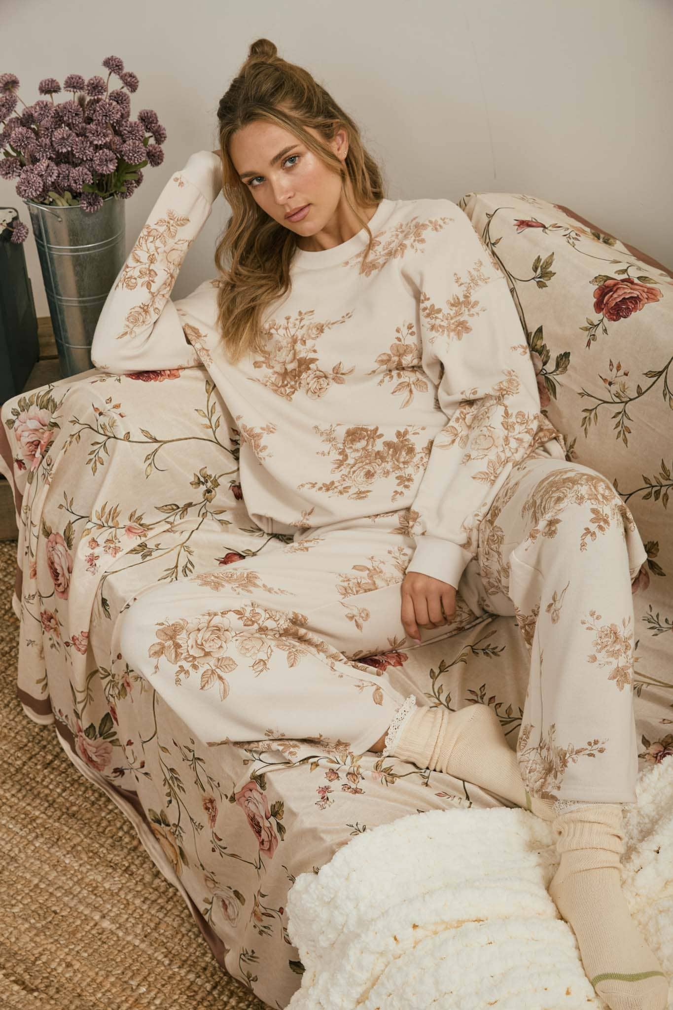 Floral Toile Crew Neck