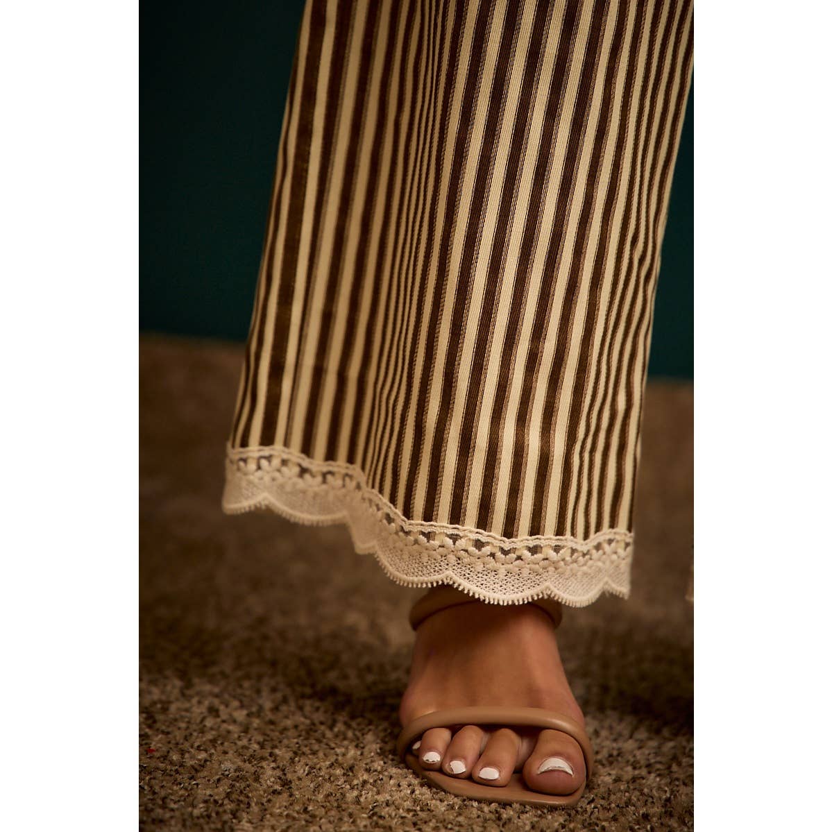 Shany Stripe Lace Trim Pants