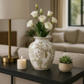 Br/Wh Ceramic Bird/Vines