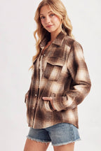 Janelle Snap Button Plaid Shacket