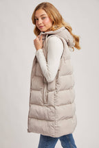 Natalie Hooded Zipper Puffer Vest