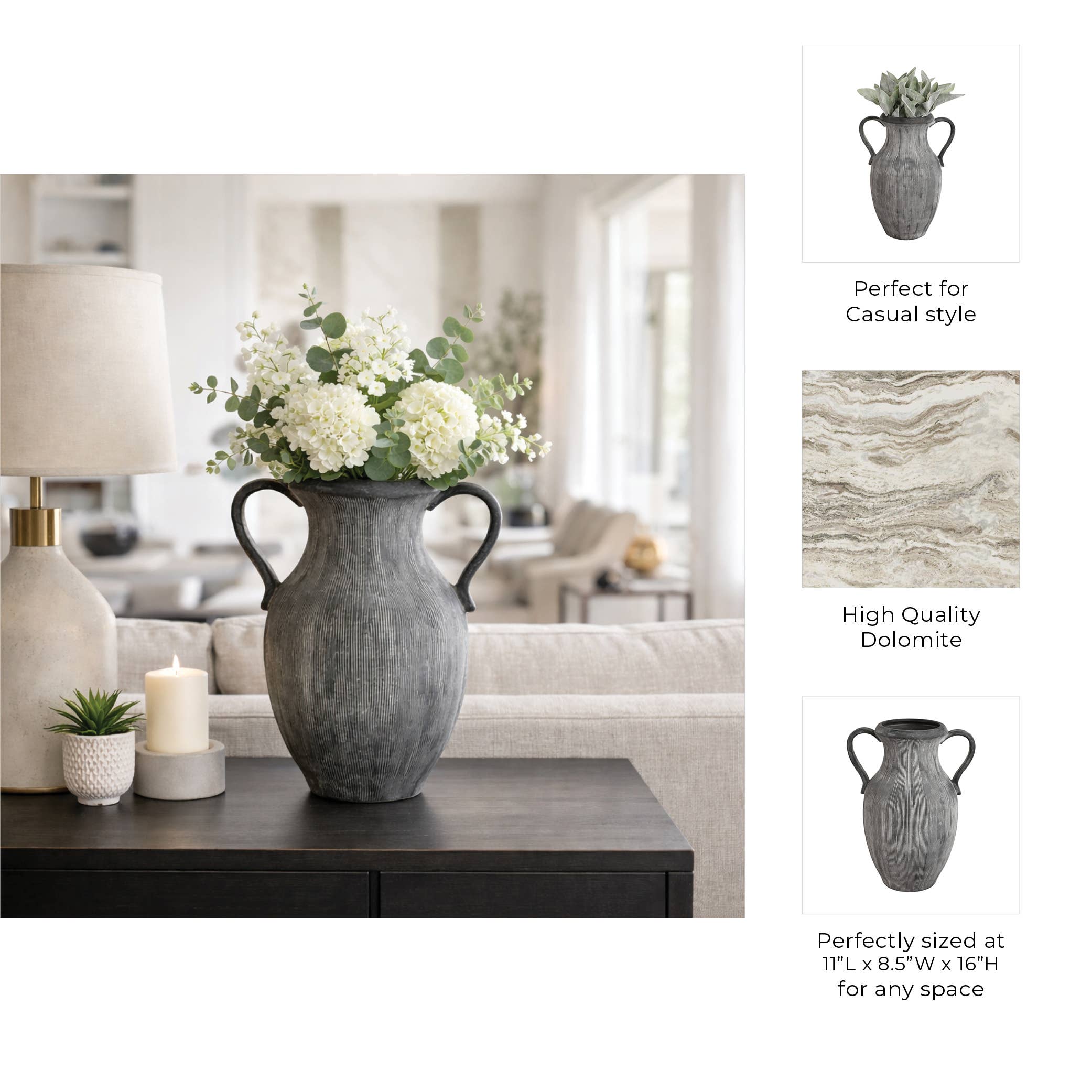 15in Vase with Handles