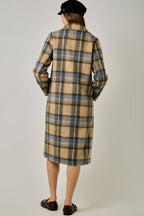 Missy Brushed Plaid Long Coat