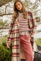 Missy Brushed Plaid Long Coat