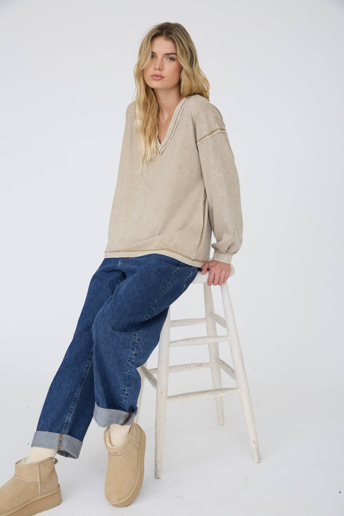 Zoe Washed Knit Top