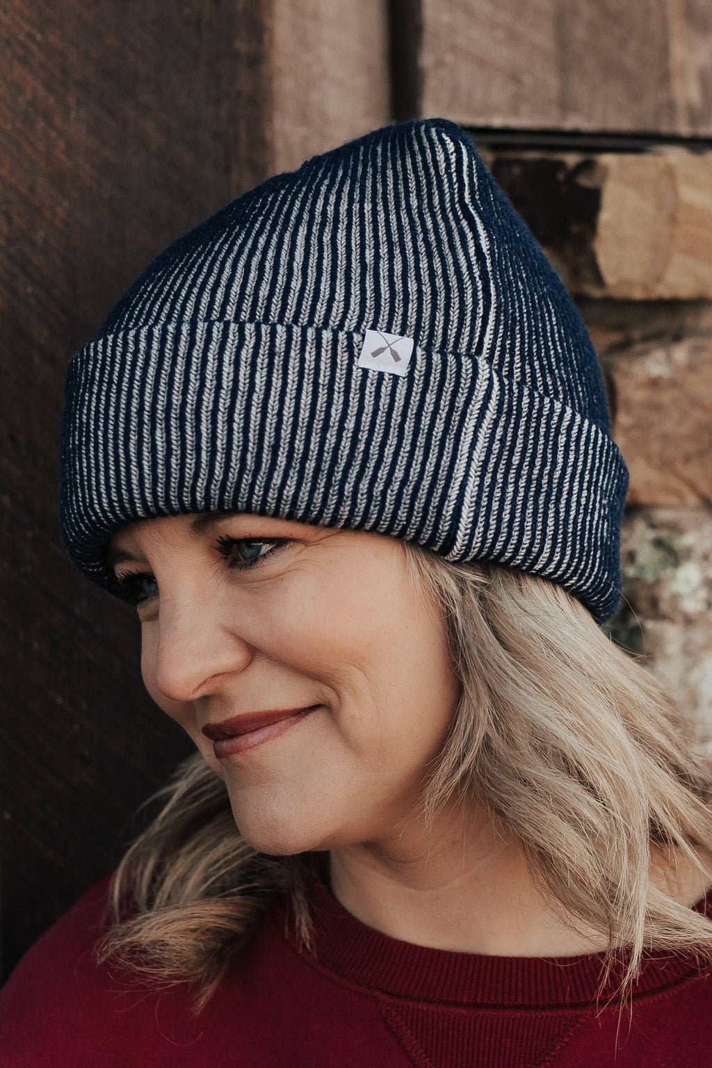 Knit Cuff Beanie in Navy