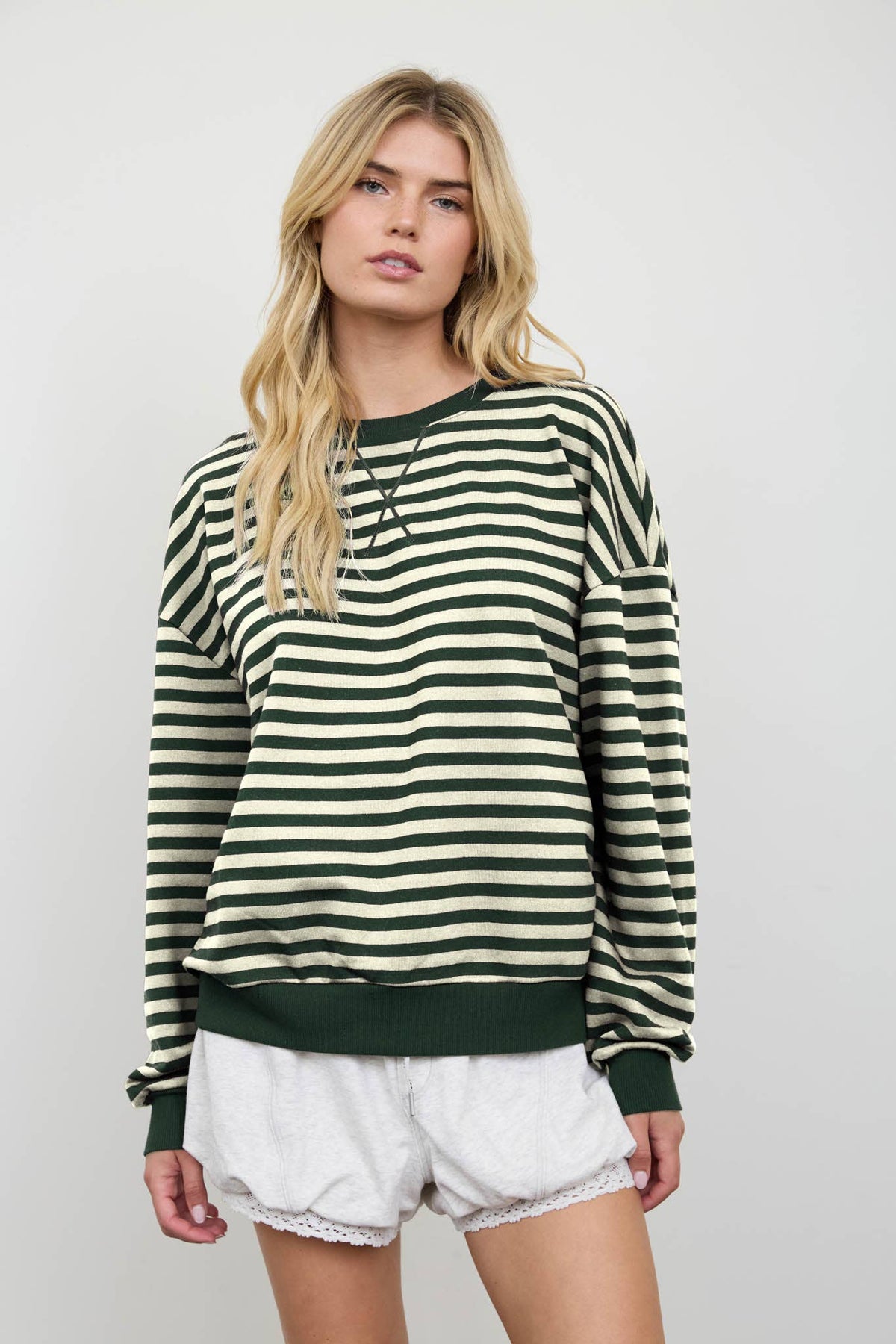 Josie V Stitch Stripe Long Sleeve