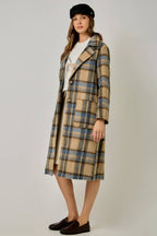 Missy Brushed Plaid Long Coat