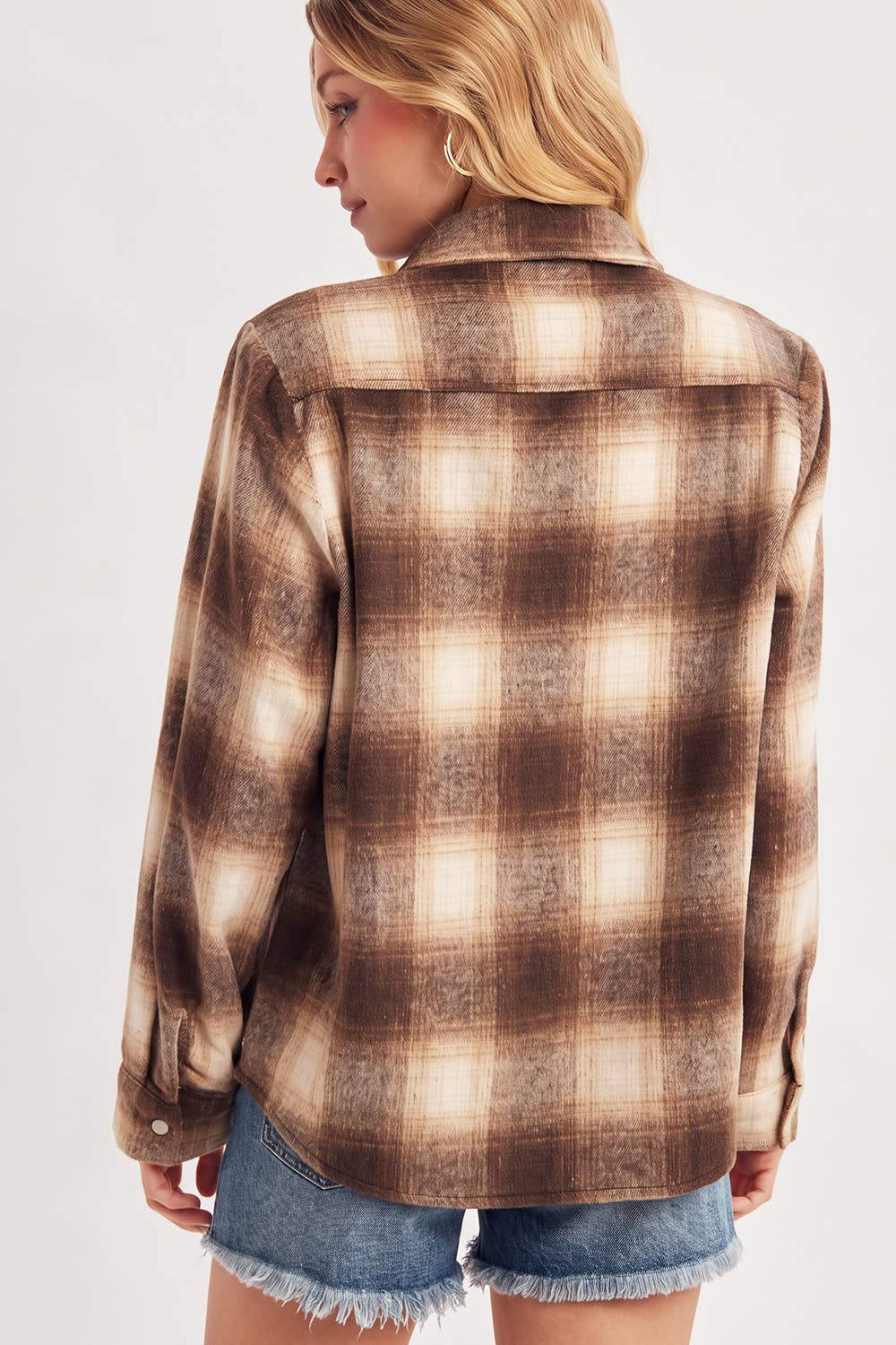 Janelle Snap Button Plaid Shacket