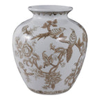 Br/Wh Ceramic Bird/Vines