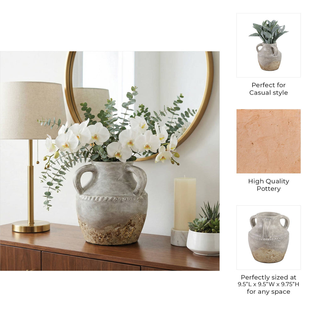 Ivory Ceramic Vase 10"