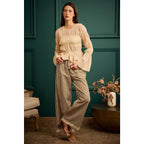 Shany Stripe Lace Trim Pants