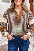 Maggie Color Block Polo Neck Sweatshirt