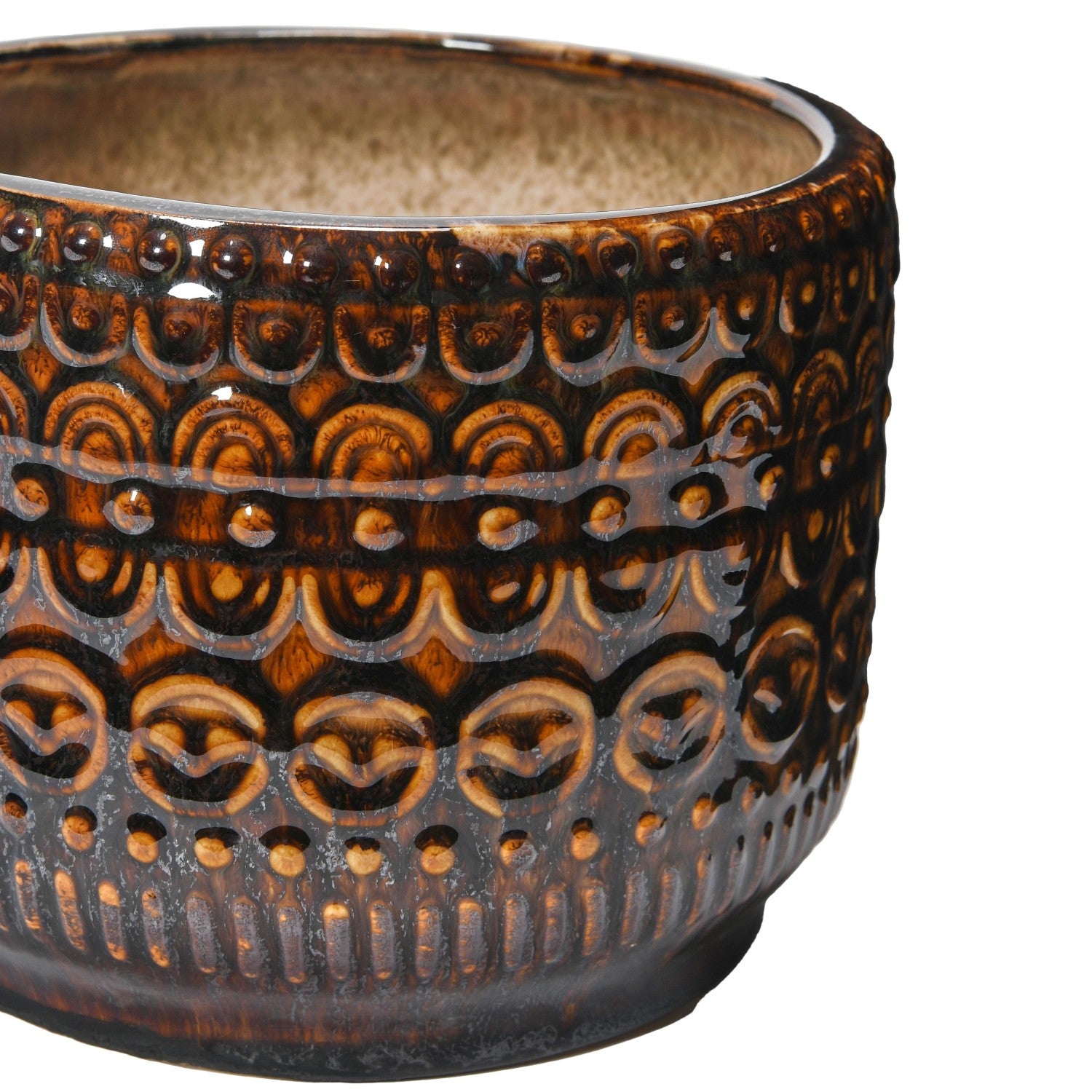 Embossed Stoneware Planter