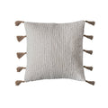 Natural 18" Square Pillow W/Tassels