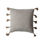 Natural 18" Square Pillow W/Tassels