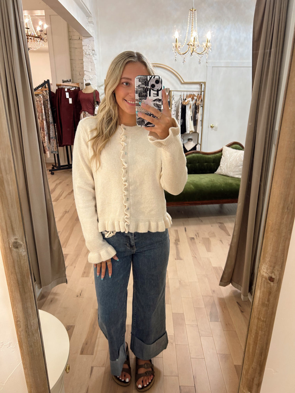 Abby Button Down Ruffle