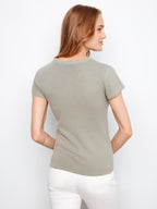 Sophia Tencel Rib Crew Neck T-Shirt**