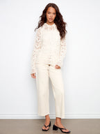 Dana Raglan Long Sleeve Crochet Hoodie