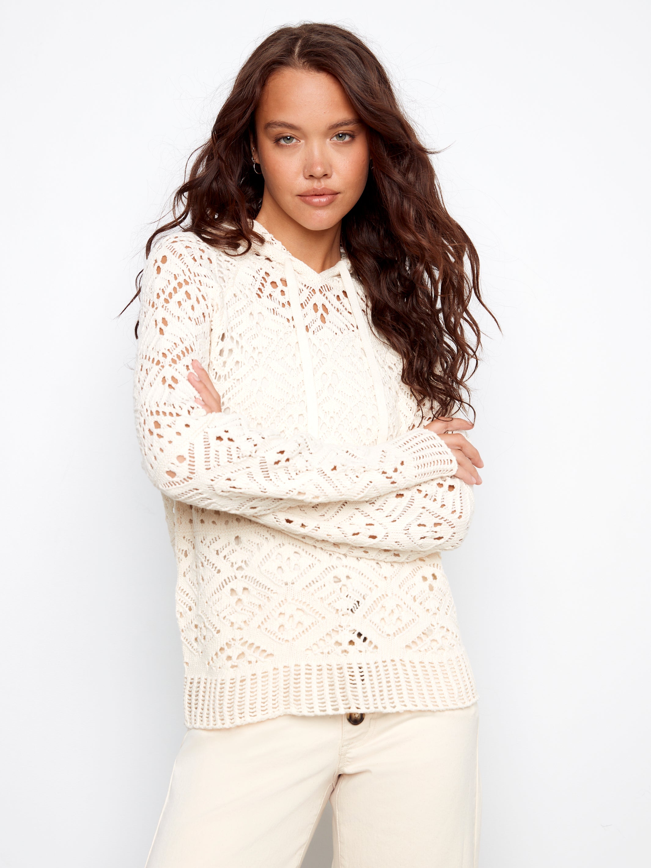 Dana Raglan Long Sleeve Crochet Hoodie
