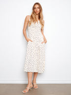 Bailey Polka Dot Printed Dress with Smocking Waist