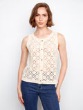 Violet Crochet Button Up Vest**