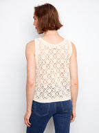 Violet Crochet Button Up Vest**