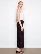 Jenny Stretch Linen Wide Leg Button Front Pants