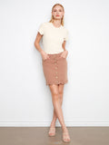 Mia Scalloped Hem Twill Skort**