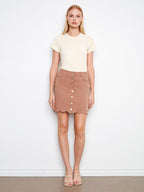 Mia Scalloped Hem Twill Skort**