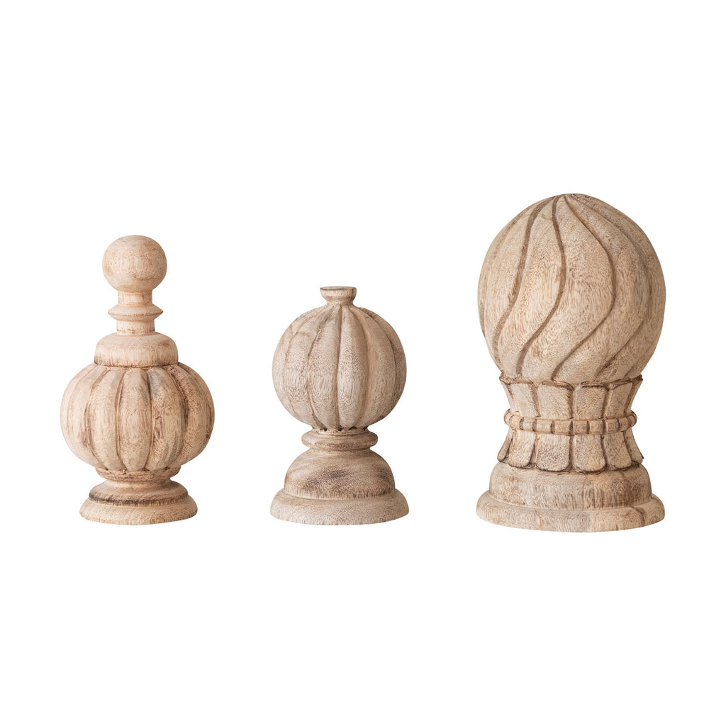 Hand-Carved Mango Wood Finial