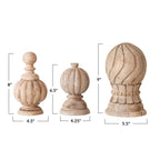 Hand-Carved Mango Wood Finial