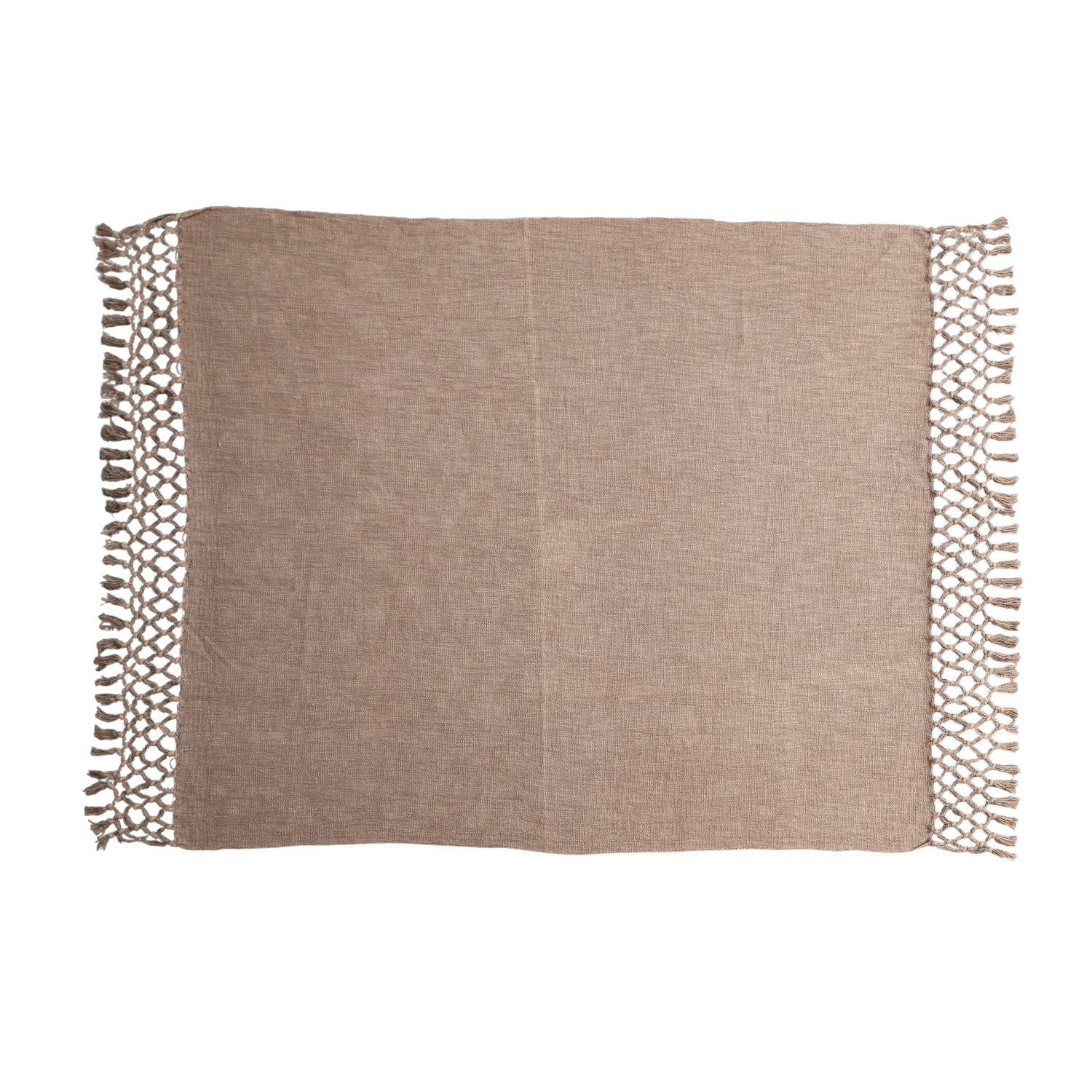 Brown Woven Slub Throw