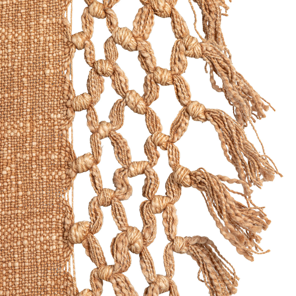 Brown Woven Slub Throw