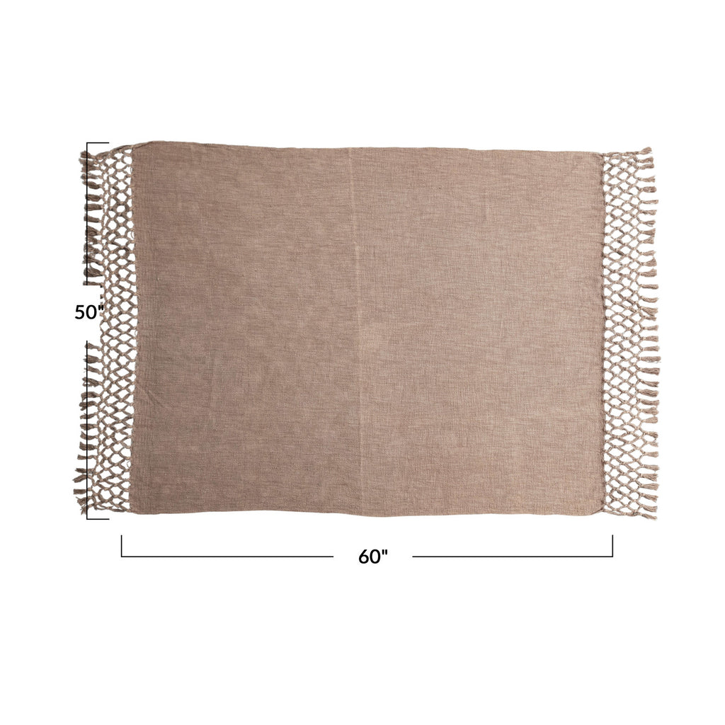 Brown Woven Slub Throw